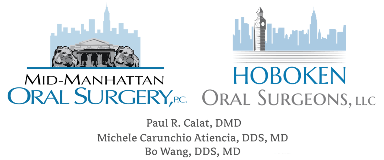 Mid-Manahattan Oral Surgery & Hoboken Oral Surgeons logos with doctors names
